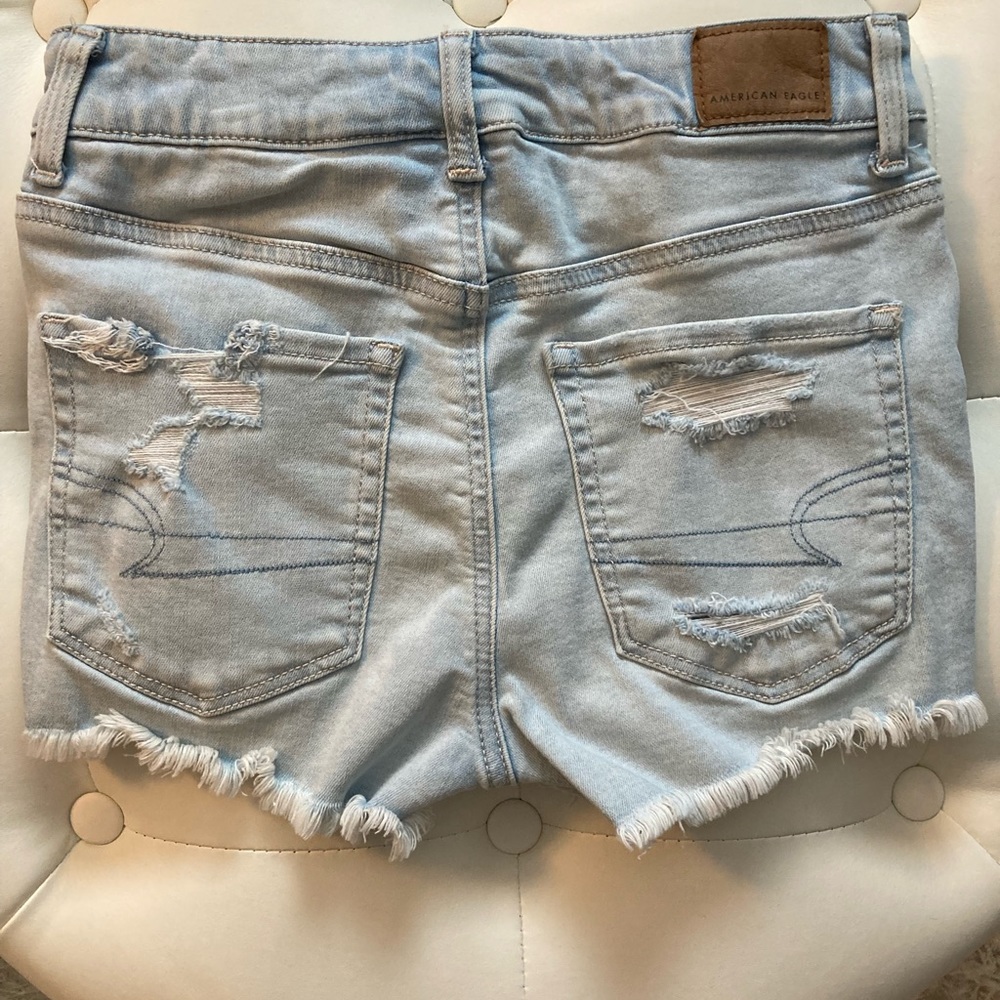 American Eagle High Rise Shortie Jean Shorts
